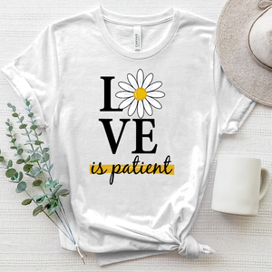 Love Is Patient Daisy Flower Heathered Tee