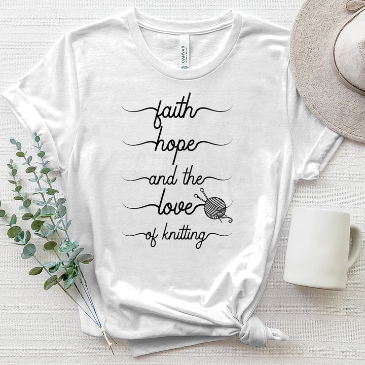 Love of knitting heathered tee