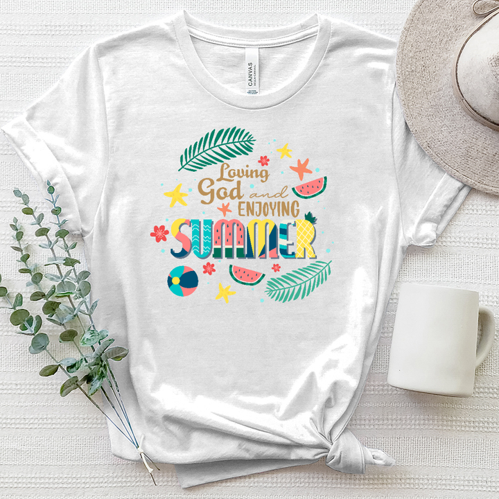 Loving God And Enjoying Summer Heathered Tee