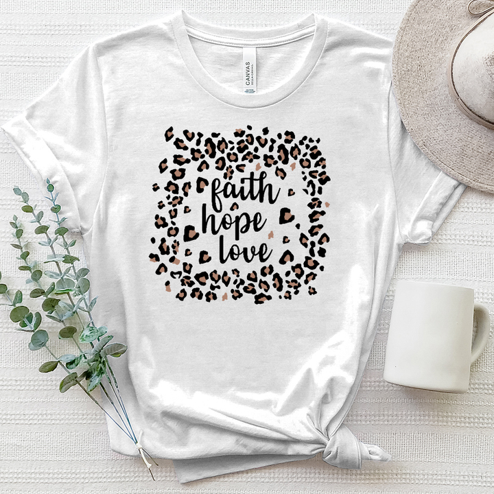Faith Hope Love Leopard Box Heathered Tee