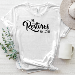 He Restores My Soul Heathered Tee