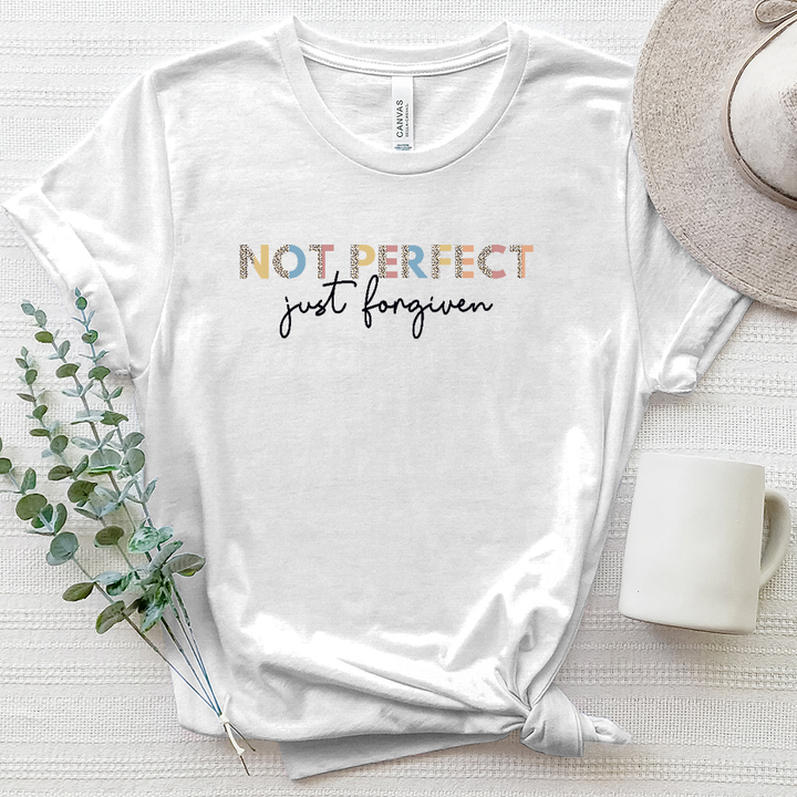 Not perfect, Just Forgiven Leopard Heathered Tee