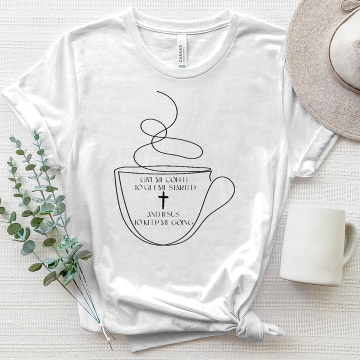 Give Me Coffee to Get Started Heathered Tee