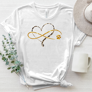 Infinity Paw Print Heart Heathered Tee