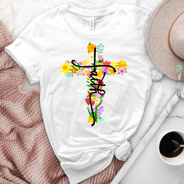 Floral Cross Faith Tee