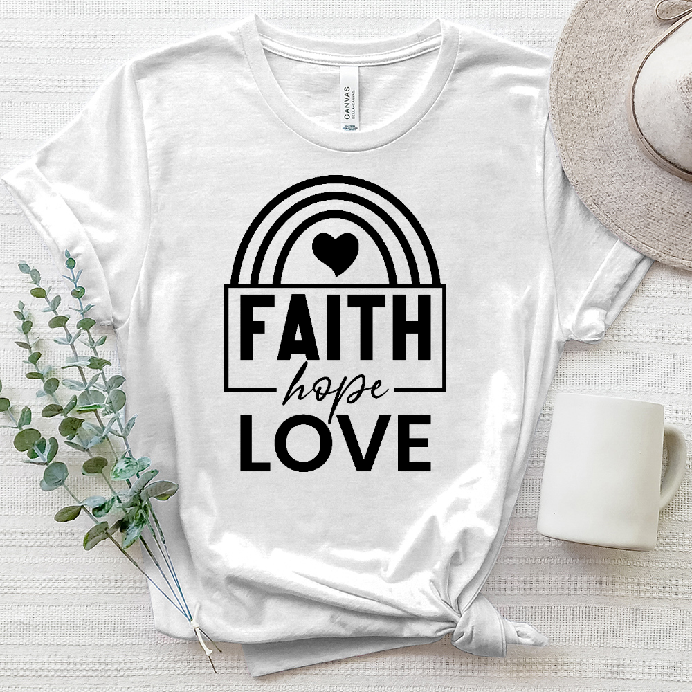 Faith Hope Love Rainbow Heathered Tee