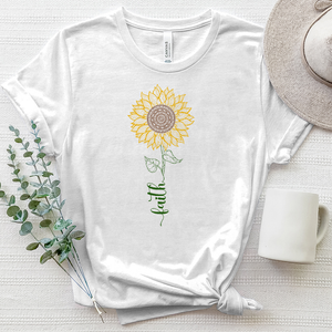 Mandala Faith Flower Stem Heathered Tee