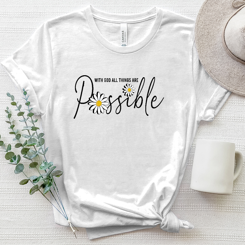With God Daisy Heathered Tee