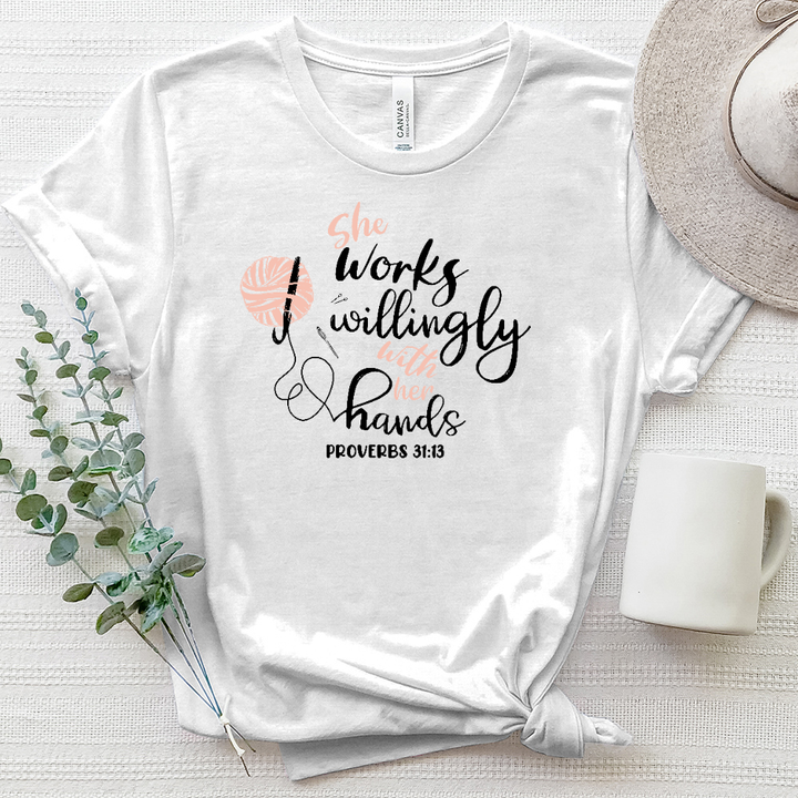 Proverbs 31-13 Knitting Heathered Tee