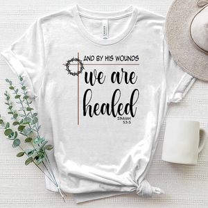 By His Wounds We Are Healed Heathered Tee