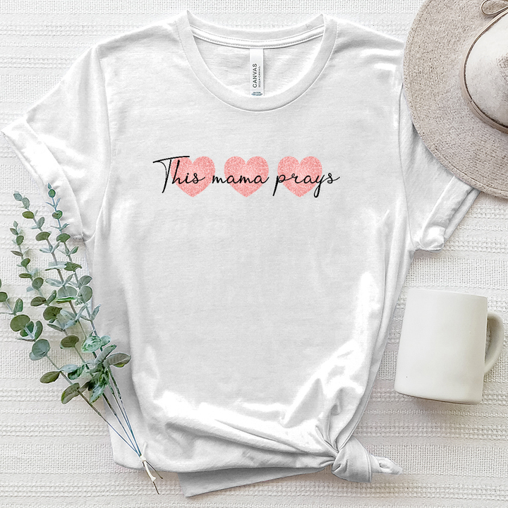 Tri-Heart This Mama Prays Heathered Tee