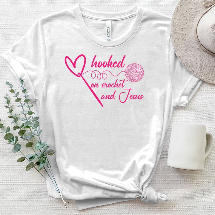 Hooked on Jesus Heathered Tee