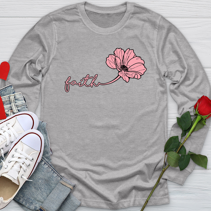 Faith Pink Rose Petal Softstyle Long Sleeve