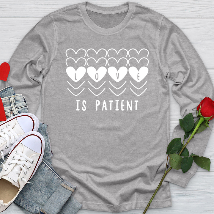 Love Is Patient Hearts Softstyle Long Sleeve