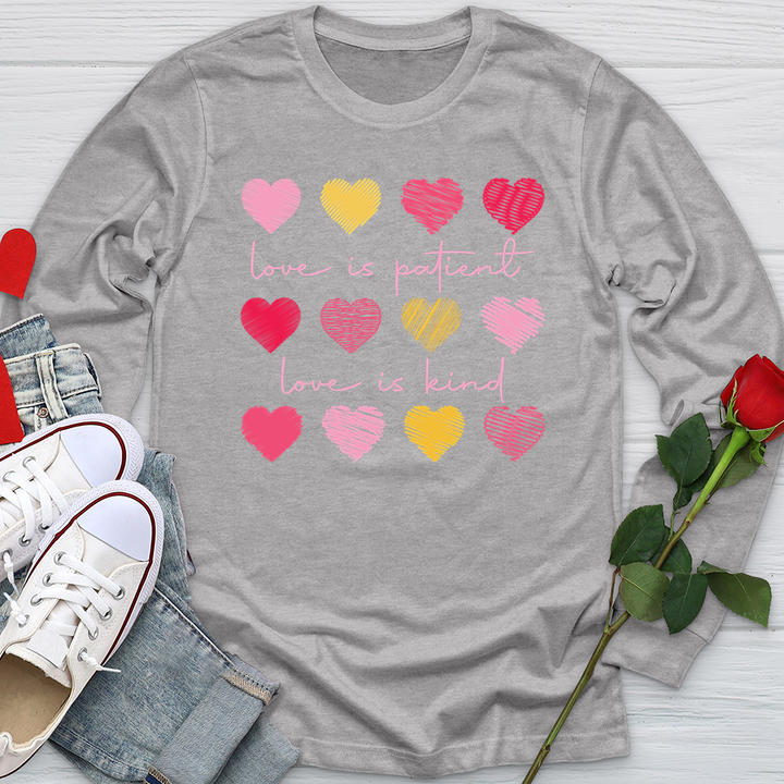 Multi Colored Hearts Softstyle Long Sleeve