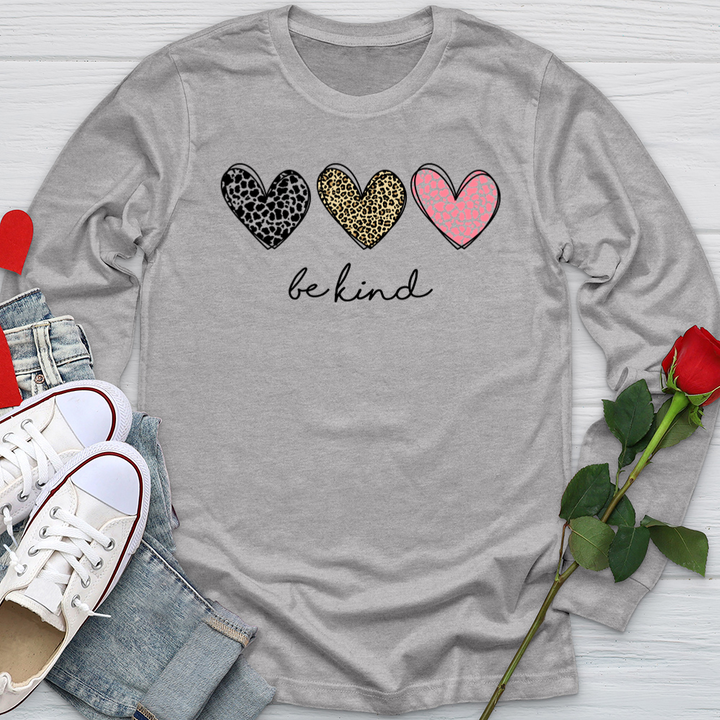 Be Kind Heart Patterns Softstyle Long Sleeve