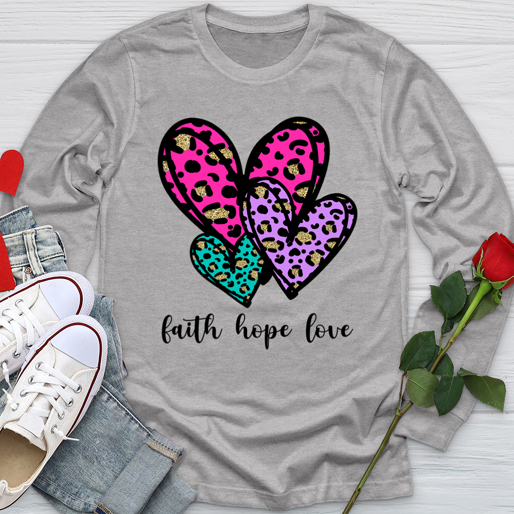 Faith hope love coloful leopard Softstyle Long Sleeve