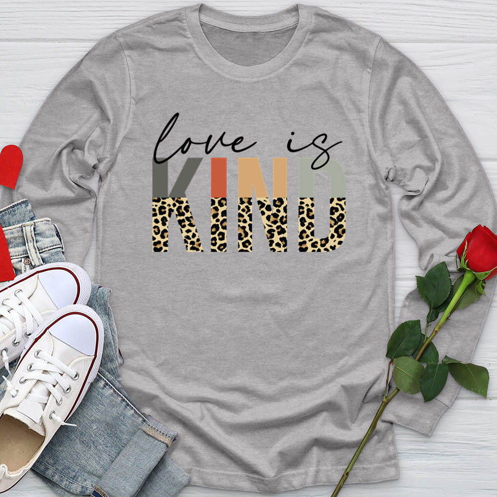Love Is Kind Leopard Letters Softstyle Long Sleeve