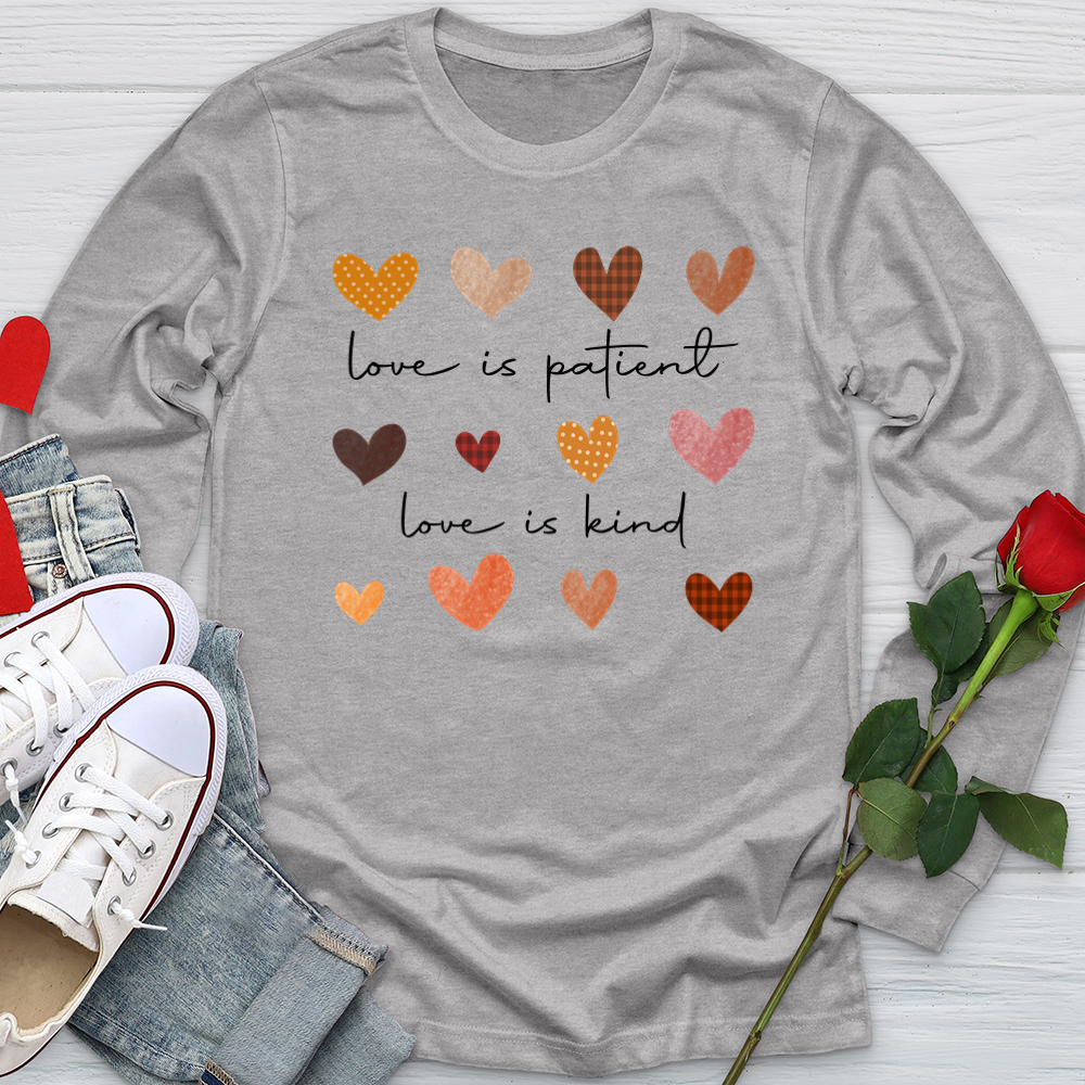 Autumn Heart Patterns Softstyle Long Sleeve