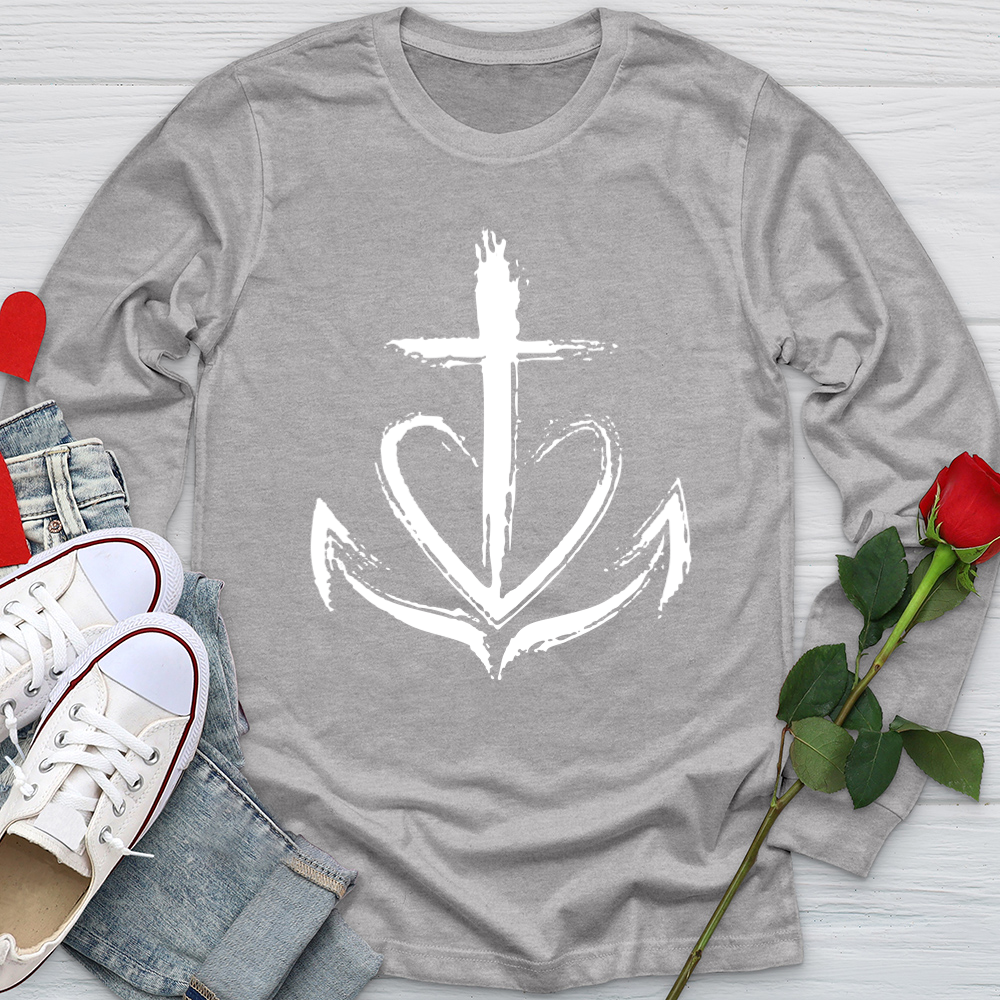 Faith is the anchor Softstyle Long Sleeve