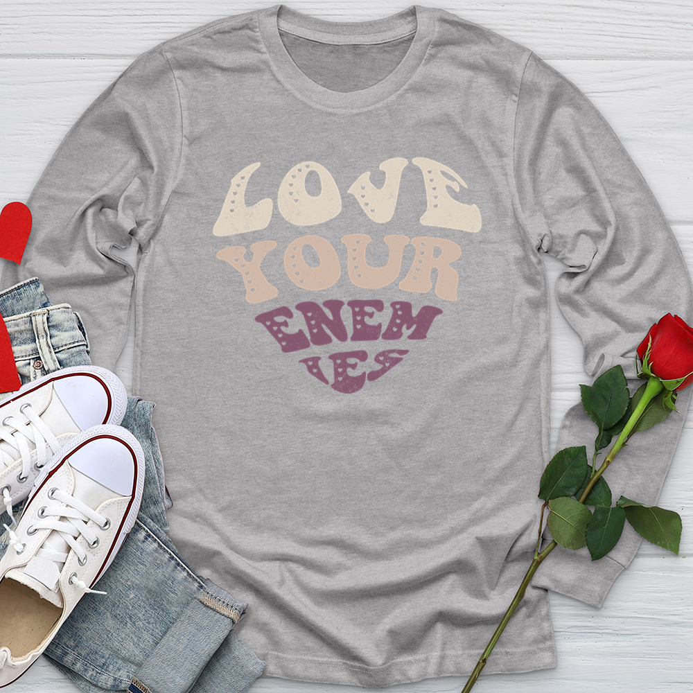 Love Your Enemies Retro Softstyle Long Sleeve