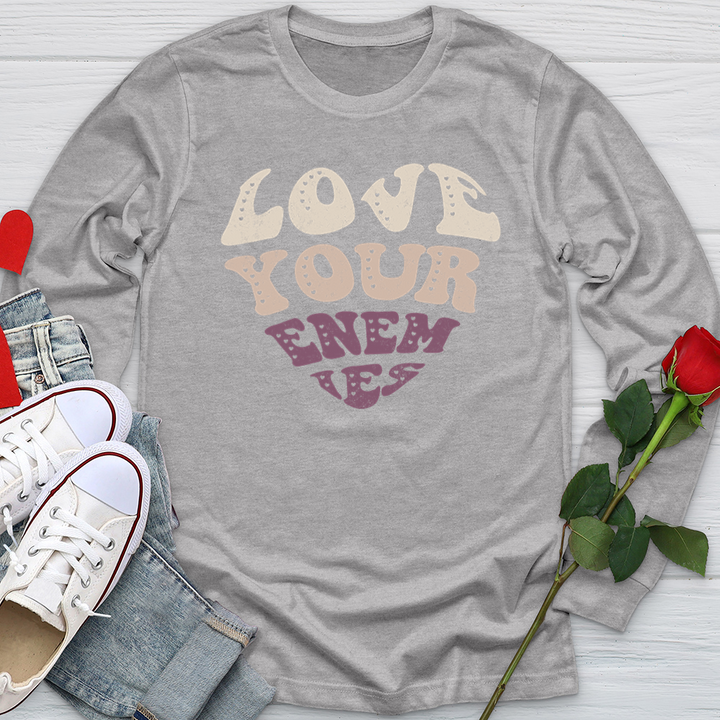 Love Your Enemies Retro Softstyle Long Sleeve
