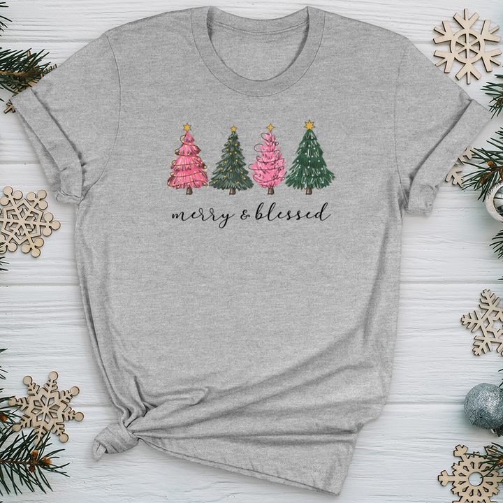 Merry Blessed Assorted Trees Softstyle Tee