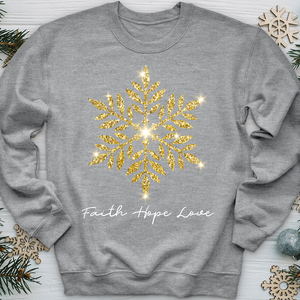 Gold Snowflake Shimmer Crewneck