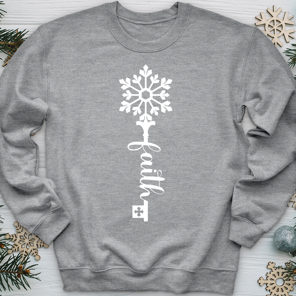 Faith Is The Key Snowflake Crewneck