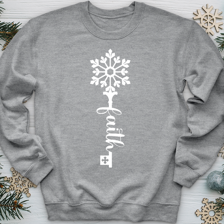 Faith Is The Key Snowflake Crewneck
