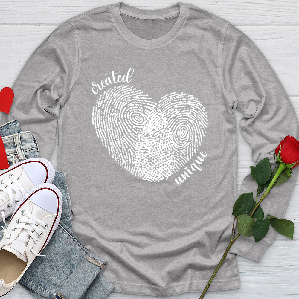 Created Unique Fingerprint Heart Softstyle Long Sleeve