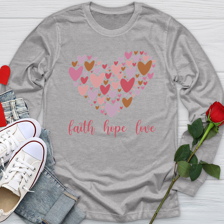 Faith Hope Love In Heart Softstyle Long Sleeve