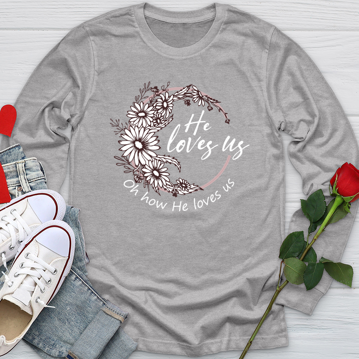 Oh How He Loves Us Softstyle Long Sleeve