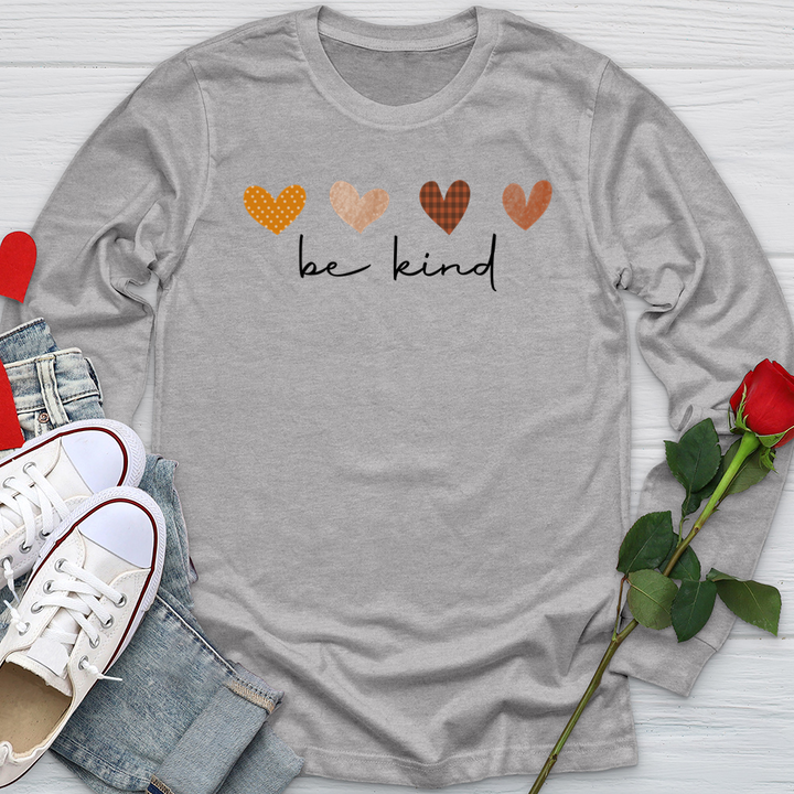 Be Kind Autumn Hearts Softstyle Long Sleeve