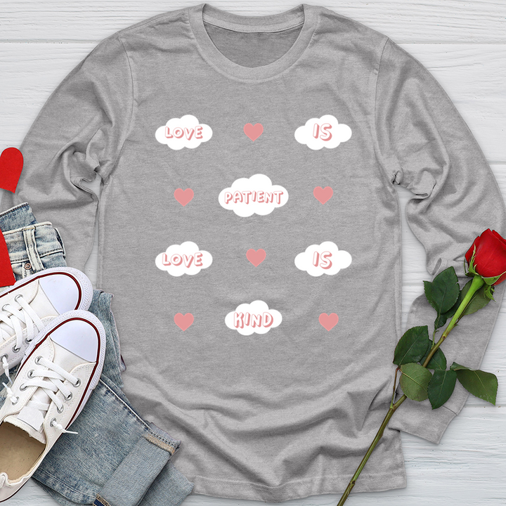 Love Is Patient Clouds Softstyle Long Sleeve