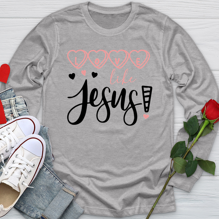 Love Like Jesus Candy Hearts Softstyle Long Sleeve