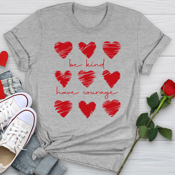 Be Kind Have Courage Hearts Softstyle Tee