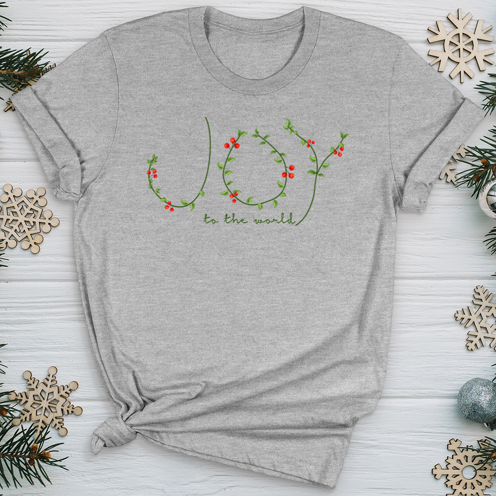 Joy To the World Wreath Letters Softstyle Tee