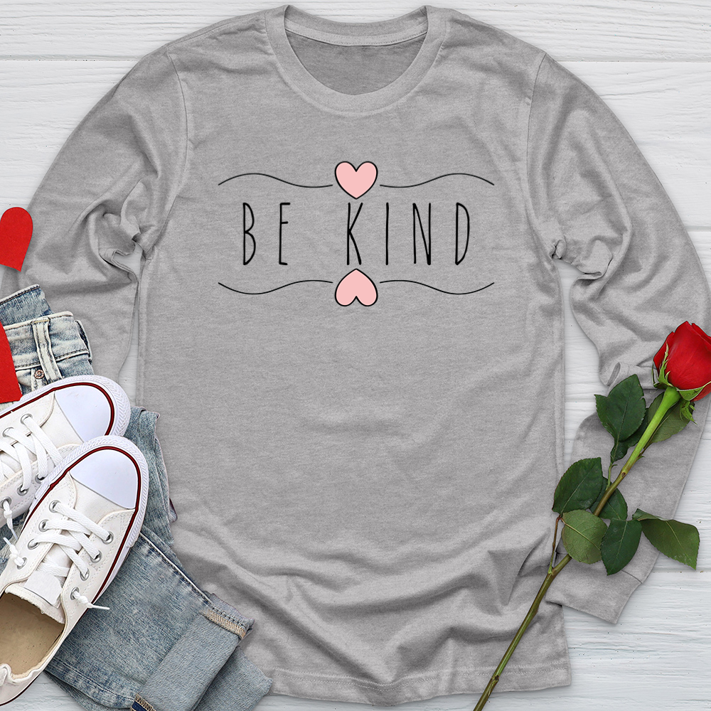 Be Kind Wavy Hearts 01 Softstyle Long Sleeve