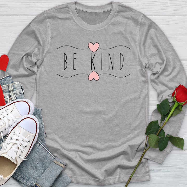 Be Kind Wavy Hearts 01 Softstyle Long Sleeve