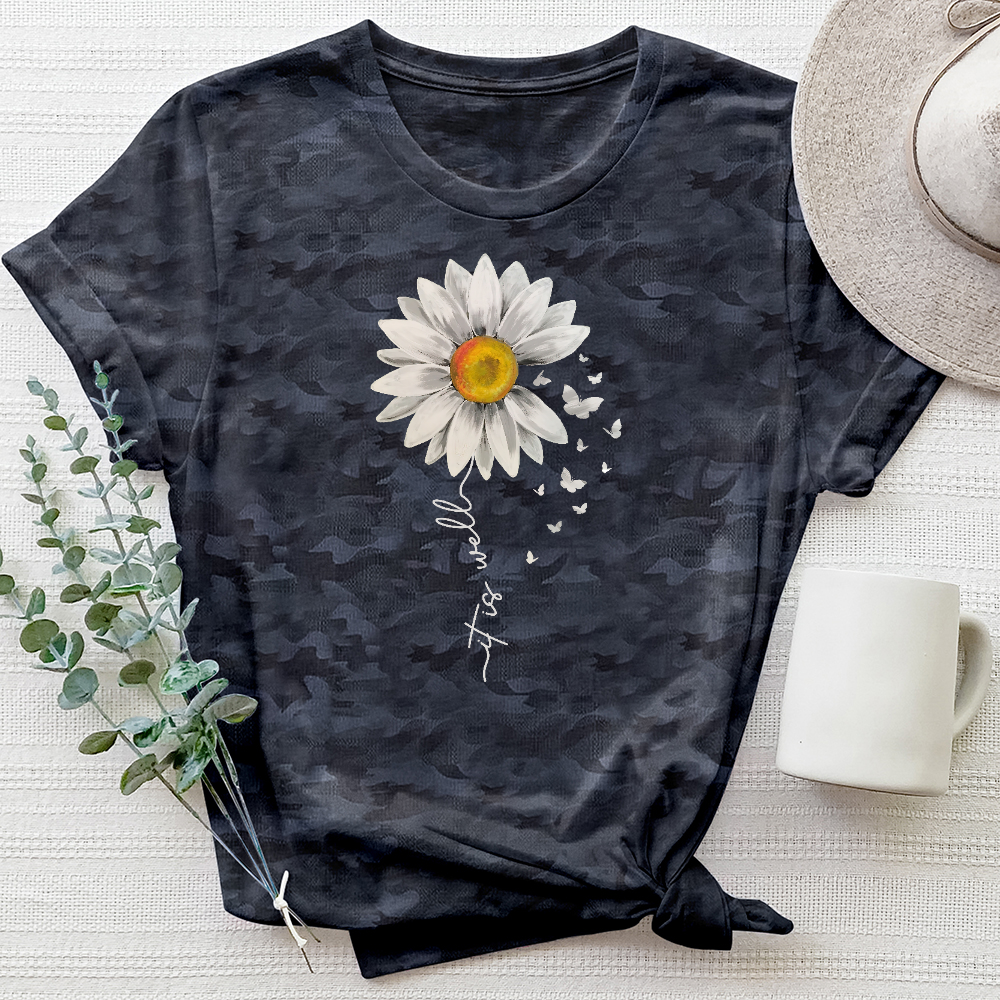 It is Well Flower Stem Camo Tee
