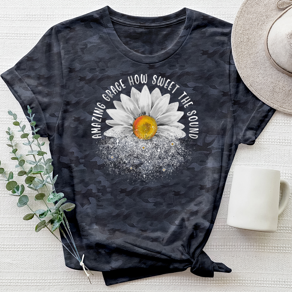 Amazing Grace Sunflower Drip Camo Tee