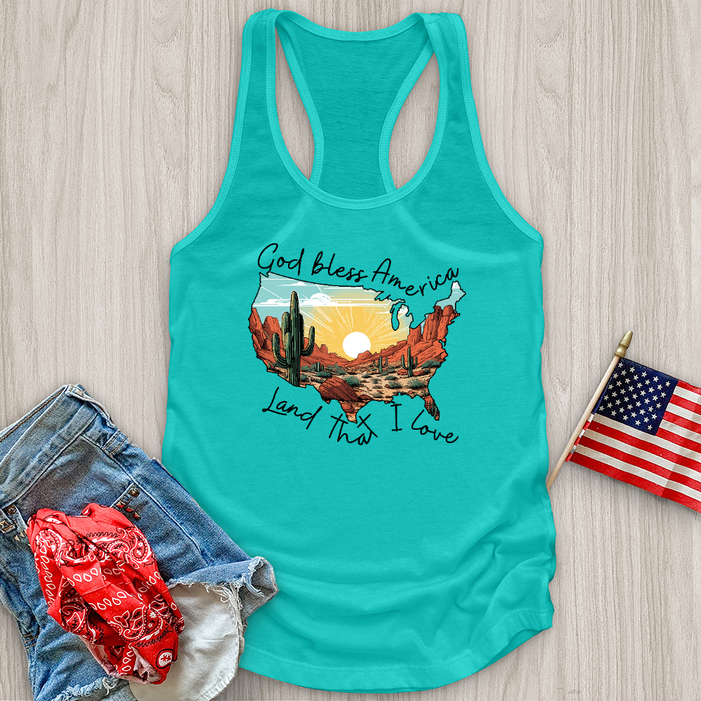 God Bless Flower Desert Variation Tank Top