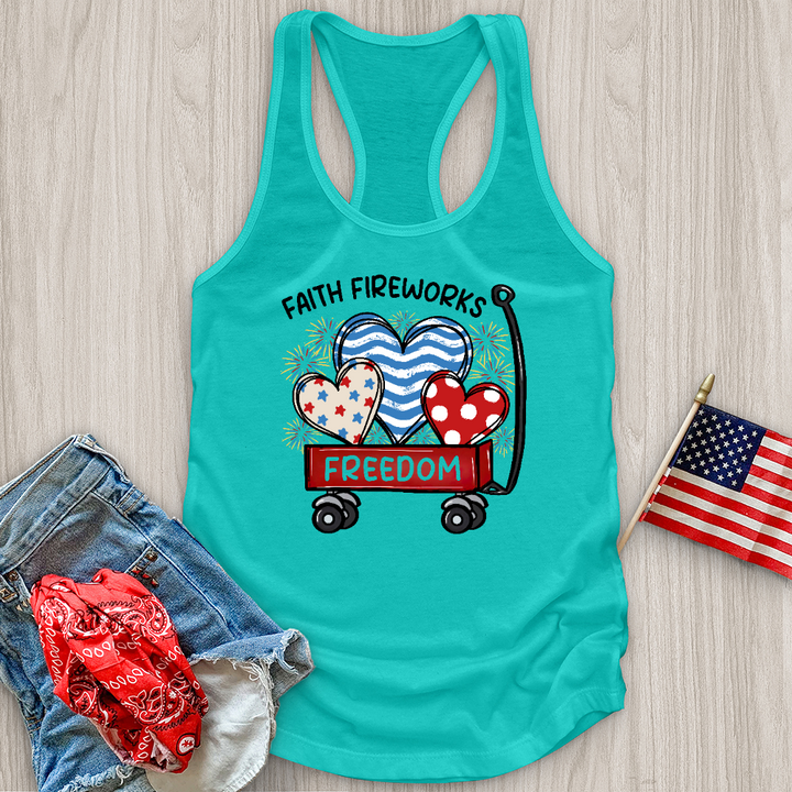 Faith Fireworks Freedom Cart Tank Top