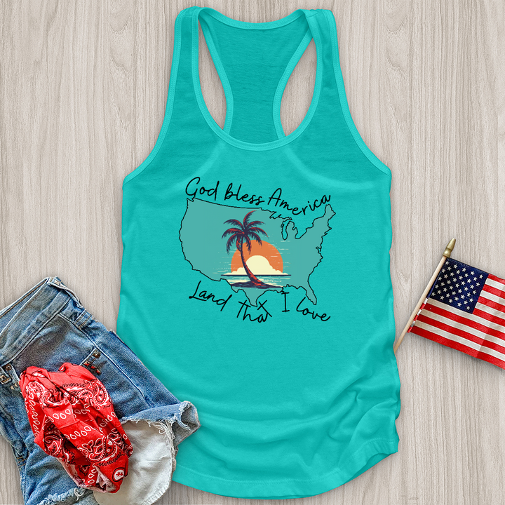 Palm Tree Beach Ocean Tank Top