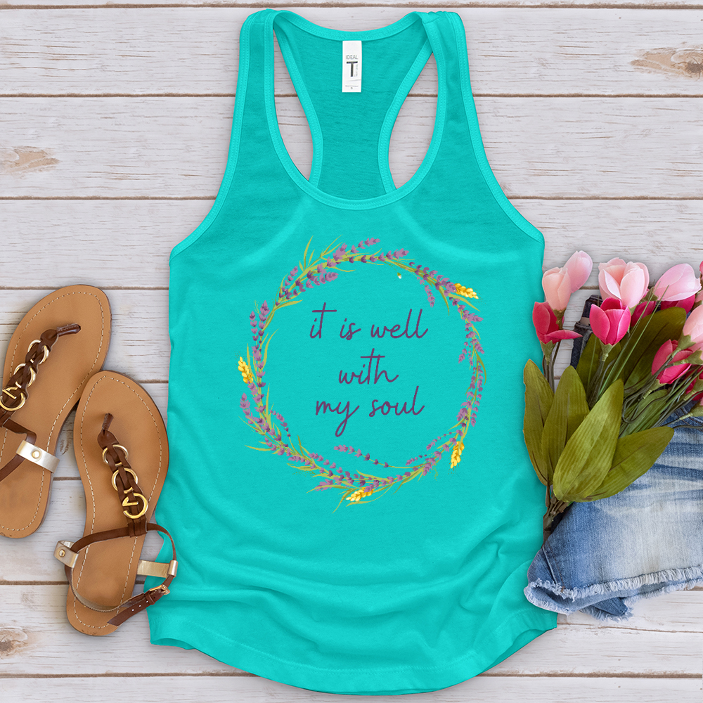 It Is Well Lavender Wreath Tank Top