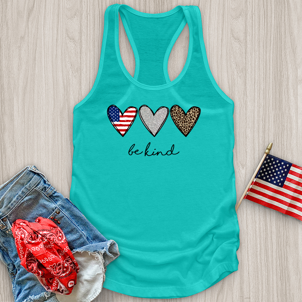 Be Kind Heart Flag Tank Top