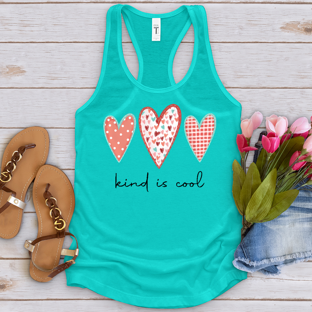 Kind Is Cool Pink Hearts Tank Top