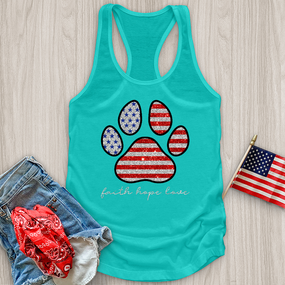 American Faith Paw Print Tank Top