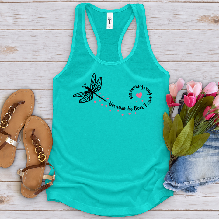 Because He Lives Dragonfly Tank Top